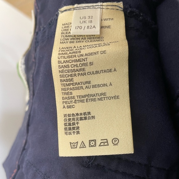 NWT Anthropologie Wide Leg Trousers Navy Size 32 - Picture 15 of 15